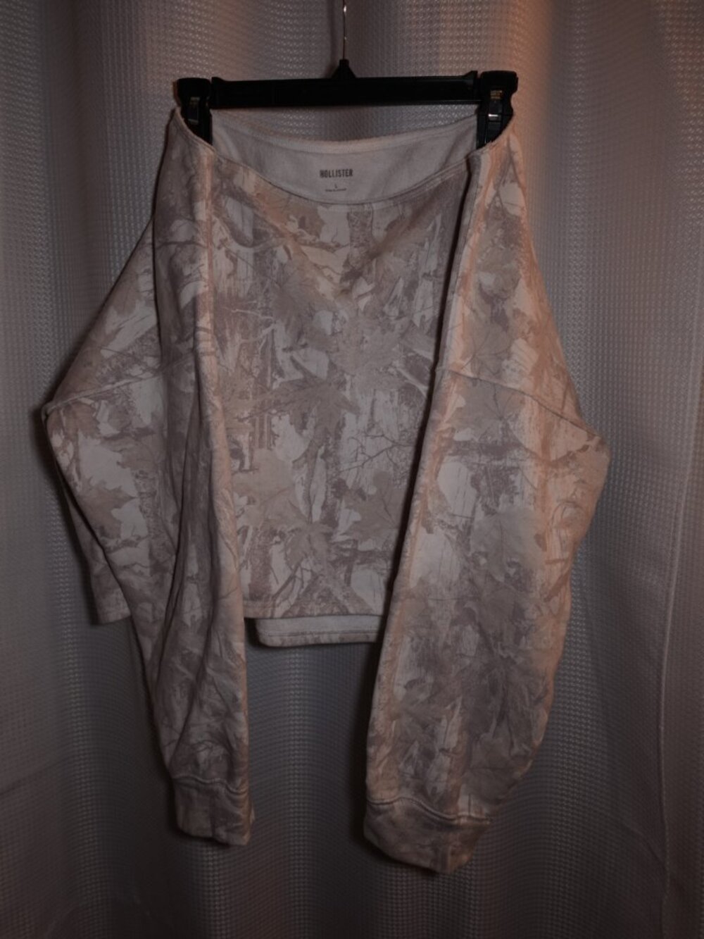 Hollister Camo Off the Shoulder Sweater
